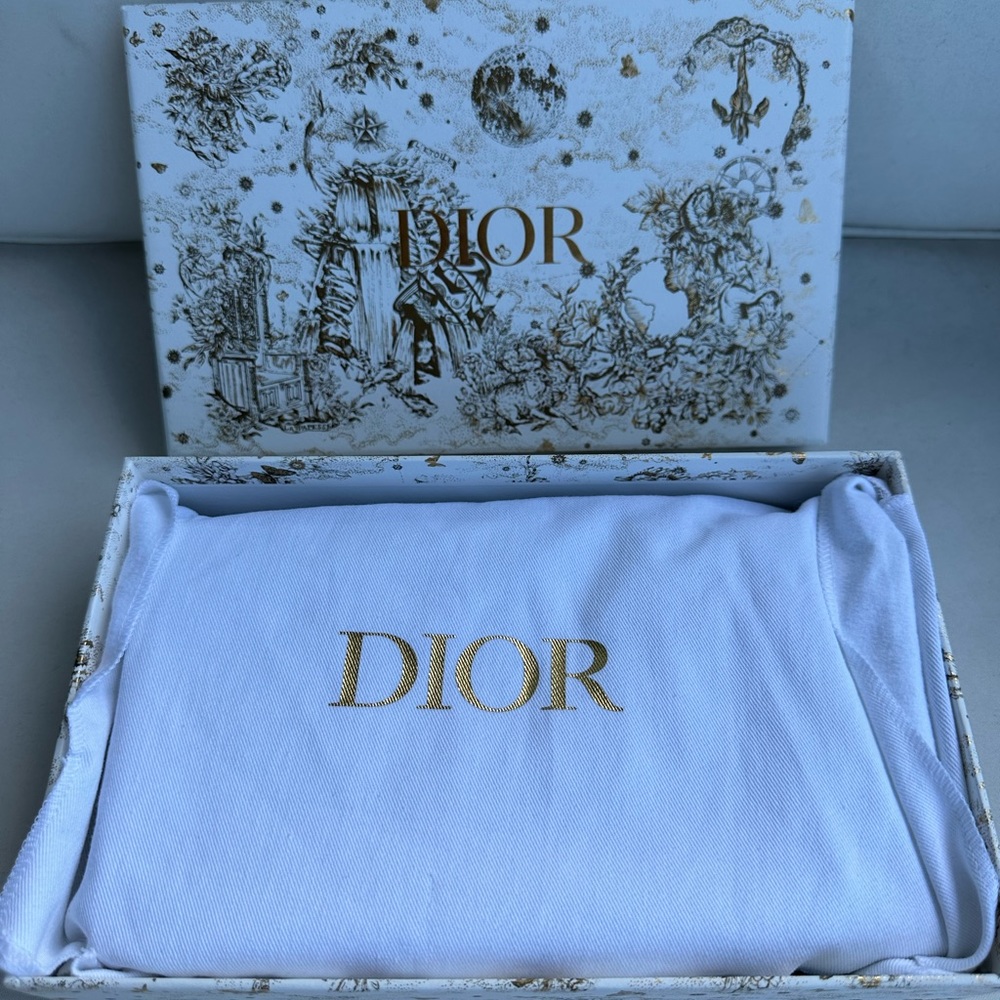 Christian Dior Lady Pouch Metallic Rose Gold Wallet On Chain - Picture 2 of 10
